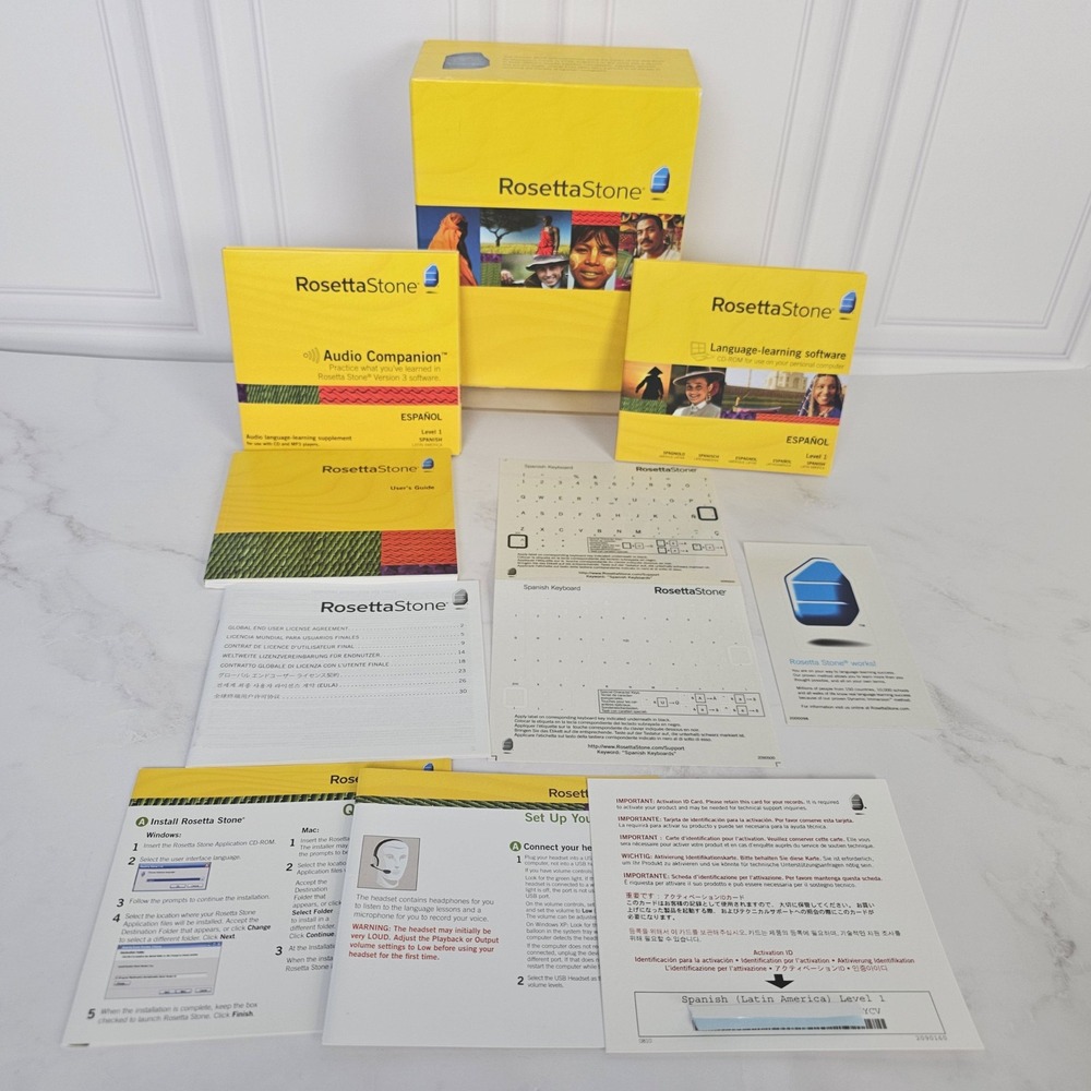Rosetta Stone Spanish Latin America Level 1 Version 3 Software Box Set Vintage